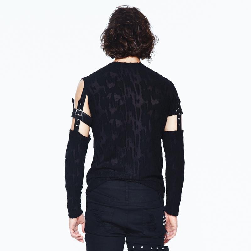 Camisa gótica con canesú de cuero para hombre DEVIL FASHION