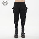 DEVIL FASHION Men's Punk Big-pocket Chains Jogger Pants