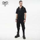DEVIL FASHION Men's Punk Big-pocket Chains Jogger Pants
