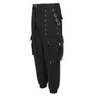 DEVIL FASHION Men's Punk Big-pocket Eyelets Jogger Pants with Strap Belt