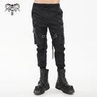 DEVIL FASHION Men's Punk Big-pocket Strap Belt Jogger Pants