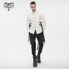 DEVIL FASHION Men's Punk Big-pocket Strap Belt Jogger Pants
