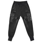 DEVIL FASHION Men's Punk Big-pocket Strap Belt Jogger Pants