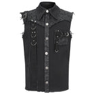 DEVIL FASHION Herren Punk Buckle Splice Unedged Weste