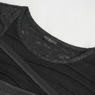 DEVIL FASHION Men's Punk Cutout Zipper Strap T-shirt
