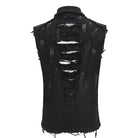 DEVIL FASHION Men's Punk Distressed Ripped Unedged Vest