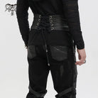 DEVIL FASHION Herren-Gürtel mit Punk-Ösenschnallen und gekreuzten Schnallen