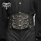 DEVIL FASHION Men's Punk Faux Leather Rivers Belt