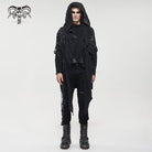 DEVIL FASHION Men's Punk Irregular Ripped Coat with Hood