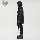 DEVIL FASHION Men's Punk Irregular Ripped Coat with Hood