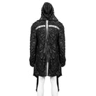 DEVIL FASHION Men's Punk Irregular Ripped Coat with Hood