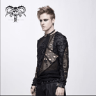 DEVIL FASHION Men's Punk Skull Ripped Long Sleeved Tops