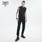 DEVIL FASHION Herren Punk Strappy Distressed Pants