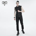 DEVIL FASHION Herren Punk Strappy Distressed Pants