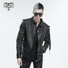 DEVIL FASHION Men's Punk Studded Strap Jacket