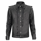 DEVIL FASHION Men's Punk Studded Strap Jacket