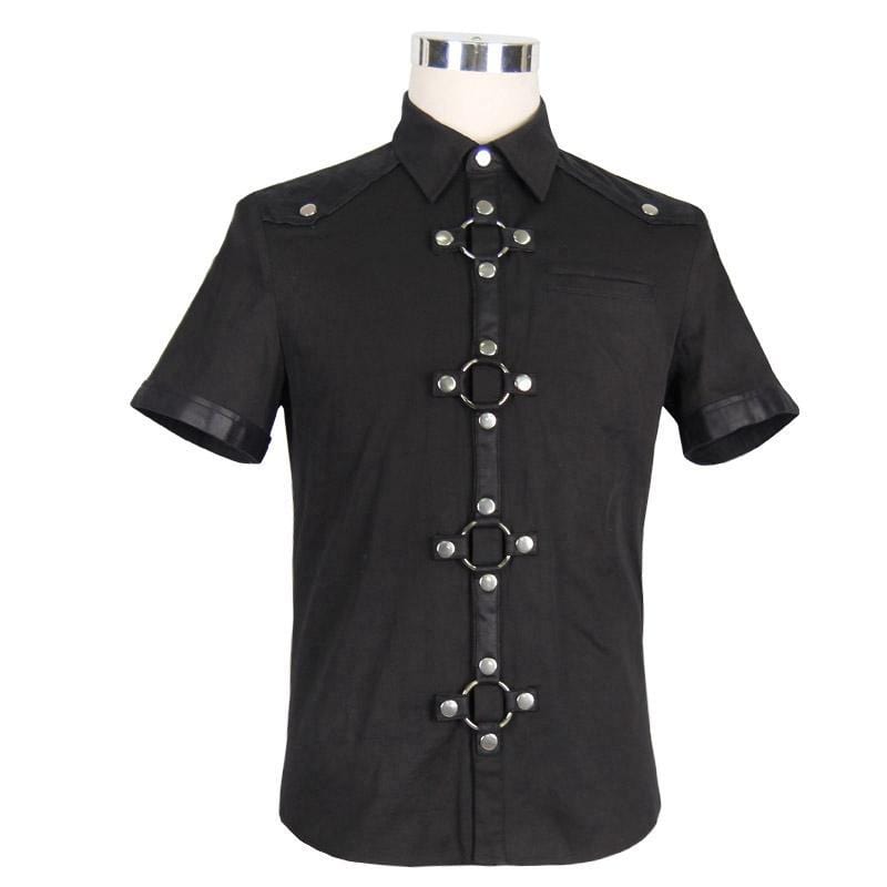 DEVIL FASHION Men's Punk Style Short Sleeve Shirt