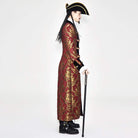 DEVIL FASHION Men's Red and Gold Vintage Long Coat