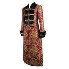 DEVIL FASHION Men's Red and Gold Vintage Long Coat