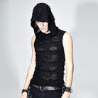DEVIL FASHION Men's Ripped Sleeveless Grung Punk Top