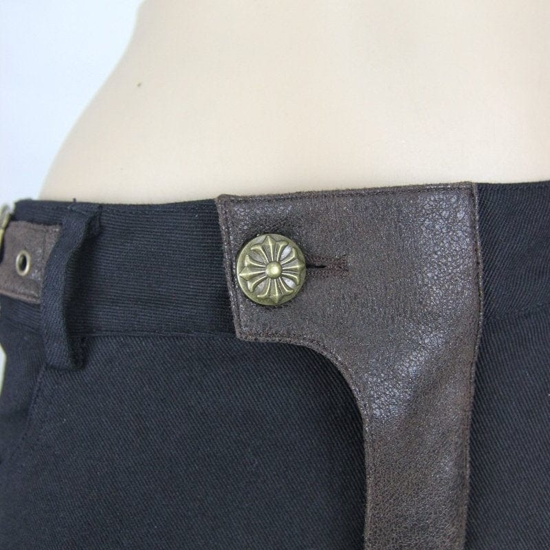 DEVIL FASHION Miesten kapeat goottihousut polvitaskuilla