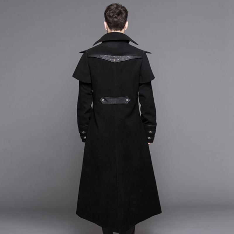 DEVIL FASHION Men's Steampunk Military Style Long Coat