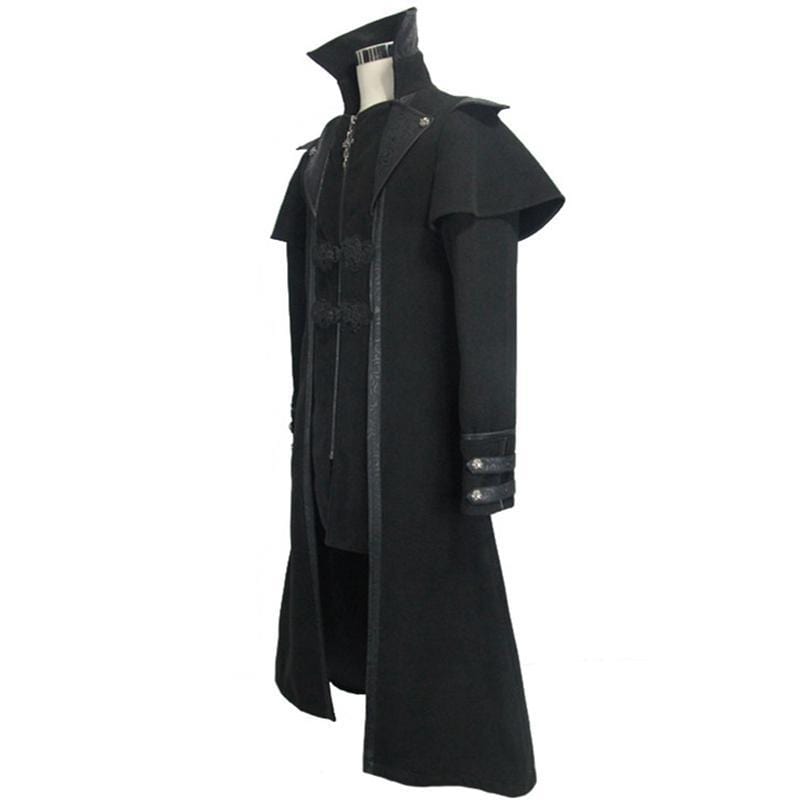 DEVIL FASHION Men's Steampunk Military Style Long Coat