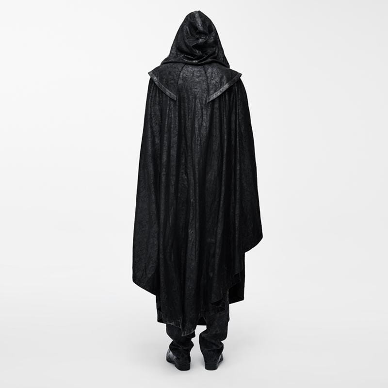 DEVIL FASHION Men's Vintage Goth Cloak with Zipper Closure