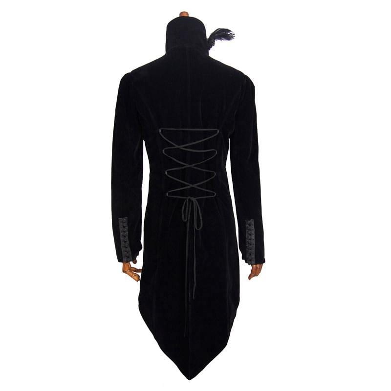 DEVIL FASHION Men's Vintage Ruffled Tailcoat