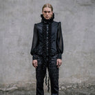 Camisa de cola larga estilo vintage para hombre con volantes DEVIL FASHION