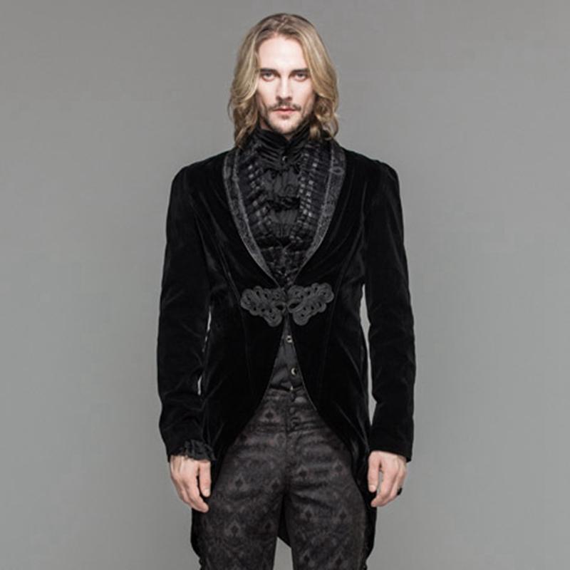 Men's Vintage Tailcoat With Detachable Ruffles