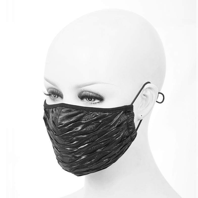 Unisex Gothic Solid Smooth Folds Masks With Disposable Filter Insert Set of two