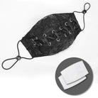 Máscaras de cuerdas de arrugas deshilachadas grunge unisex con inserto de filtro desechable Conjunto de dos