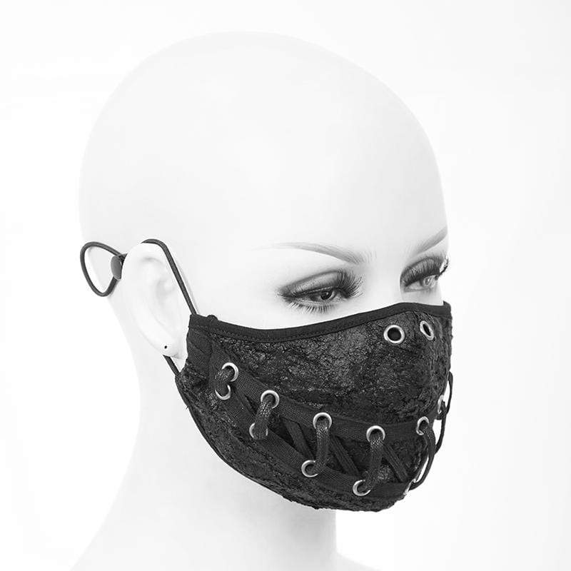 Unisex Grunge Frayed Wrinkle Ropes Masks With Disposable Filter Insert Set of two