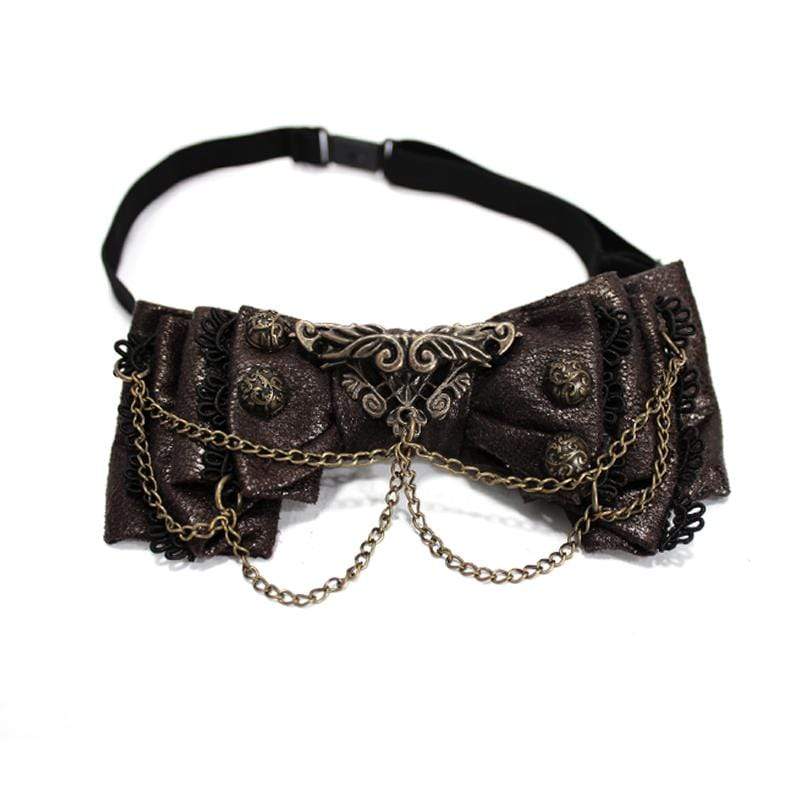 Unisex Vintage Chains Multi-layered Bow Tie