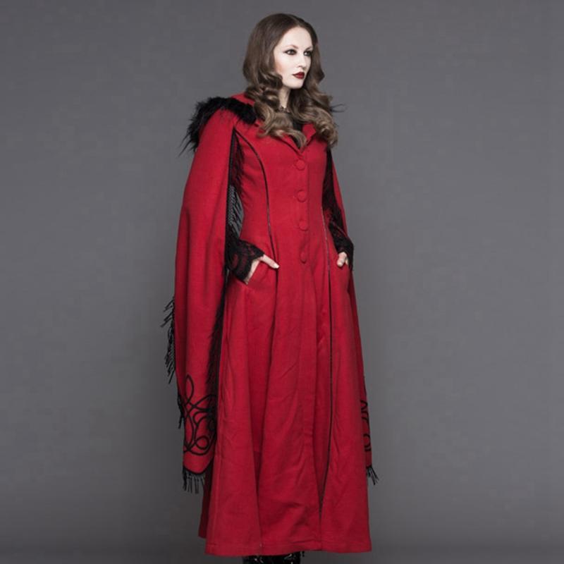 DEVIL FASHION Women's Angel Sleeve Tasseled Goth Long Coat