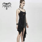 DEVIL FASHION Women's Asymmetric Spliced Ripped Stripe Dresses