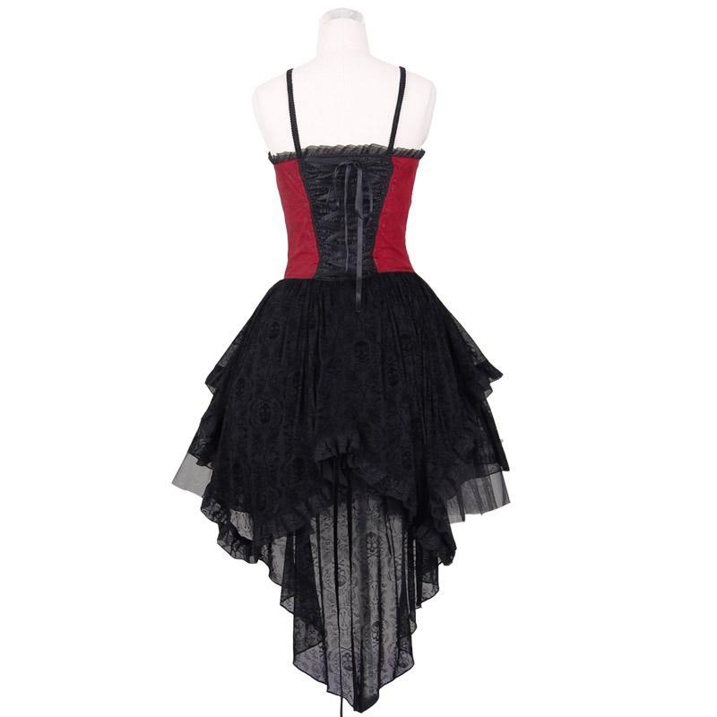 Women's Basque Style Punk Dress With Lace trimmings