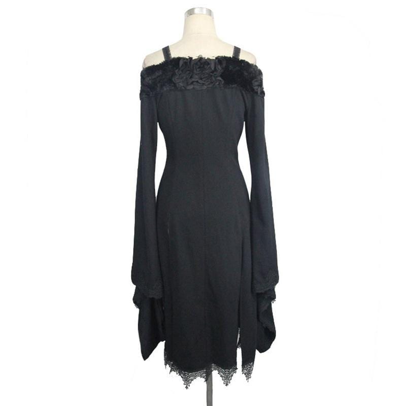 DEVIL FASHION Women's Bertha Neck Goth Middy Dress