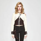 DEVIL FASHION Women's Denim Laced Punk Shirt