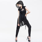 DEVIL FASHION Women's Distressed Cowl With Lacing