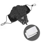 Women's Floral Lace Applique Masks With Disposable Filter Insert Set of two