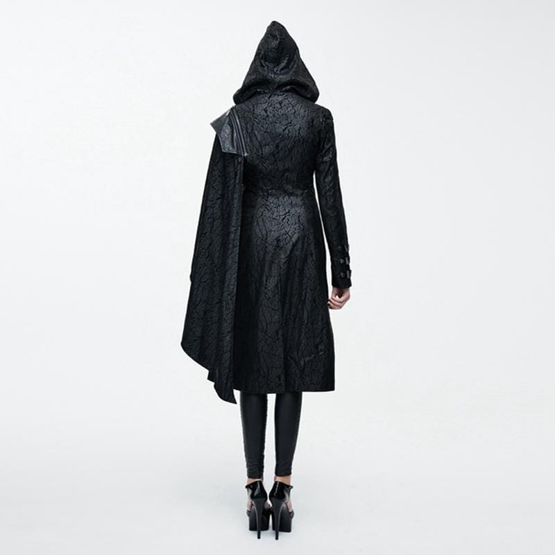 DEVIL FASHION Women's Goth Hooded Princess Coat With  Pelisse