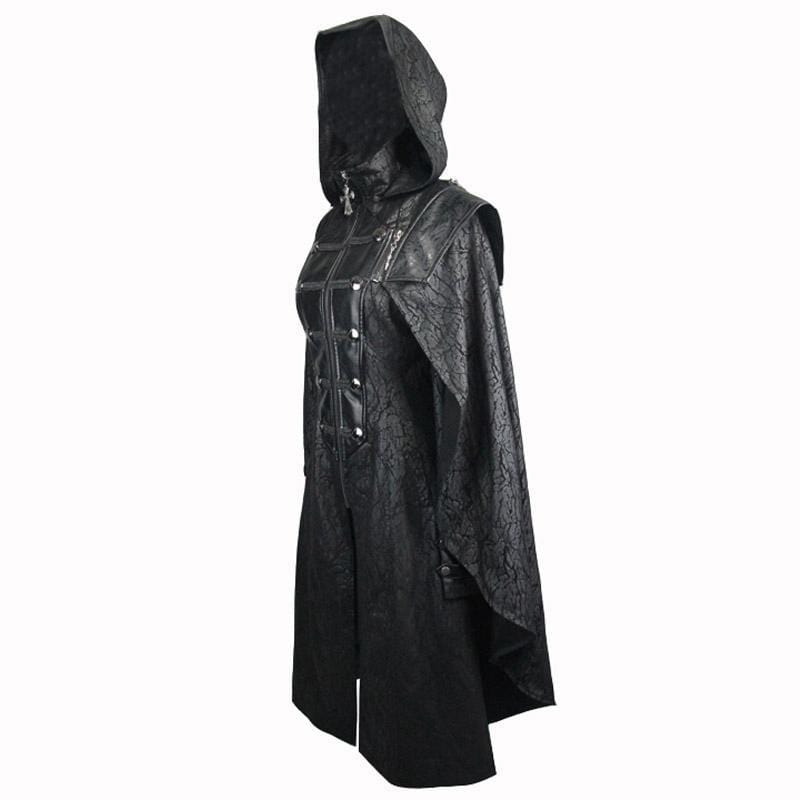 DEVIL FASHION Women's Goth Hooded Princess Coat With  Pelisse