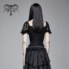 Women's Goth Sheer Lace Puff Sleeved Tops