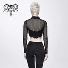 DEVIL FASHION Women's Goth Straps Mesh Short Tops