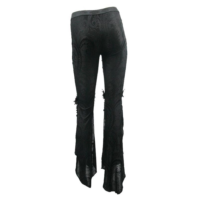 DEVIL FASHION Women's Goth Trousers With Long slits