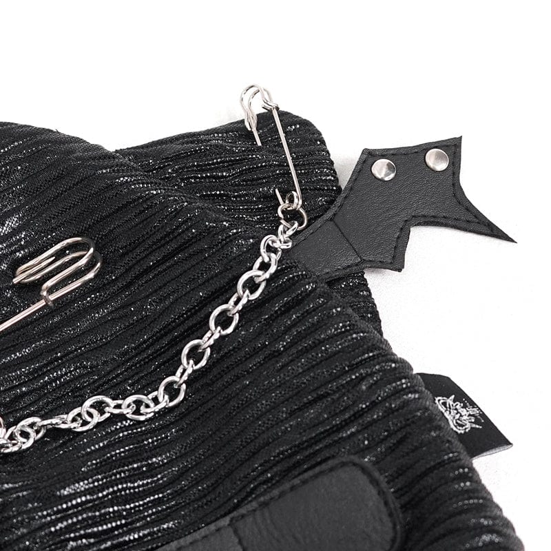 DEVIL FASHION Women's Gothic Batwing Buckle Hat with Chain
