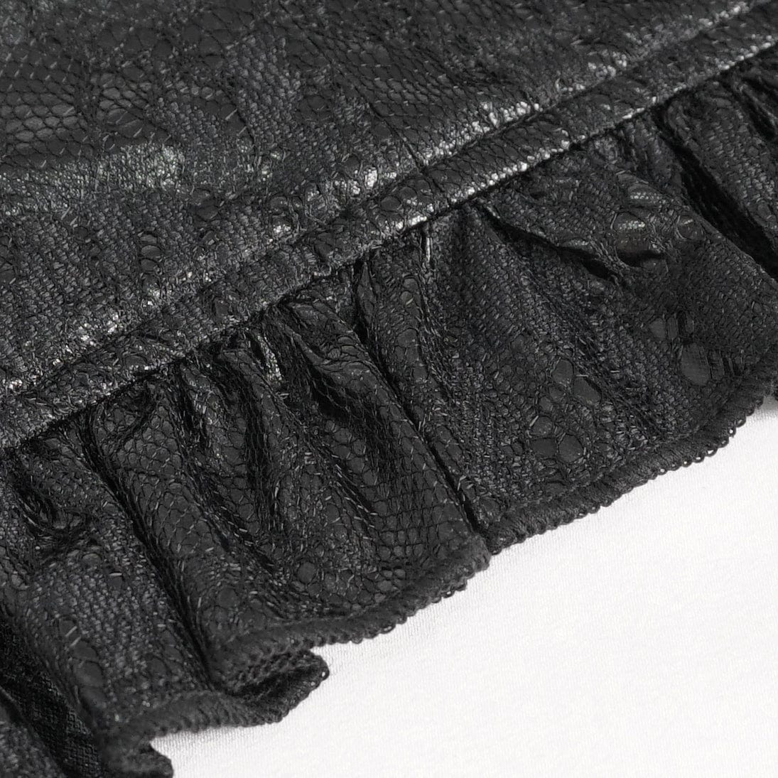 DEVIL FASHION Women's Gothic Beads Ruffled Belt