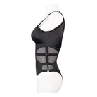 Women's Gothic Black Cutout Net Insert One Piece Swimsuit